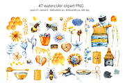 Flower honey watercolor clipart, a Food Illustration by Artmanata (Thumbnail 2 of 17)