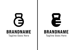 Letter E Kettlebell Gym Logo Set, a Branding & Logo Template by Pray Art Design Studio
