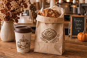 Retro Autumn Coffee Clipart Vector, a Seasonal Illustration by SunnJaneArt (Thumbnail 4 of 19)