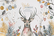 Scandinavian Winter Watercolor Set, an Animal Illustration by RhianAwni (Thumbnail 1 of 13)