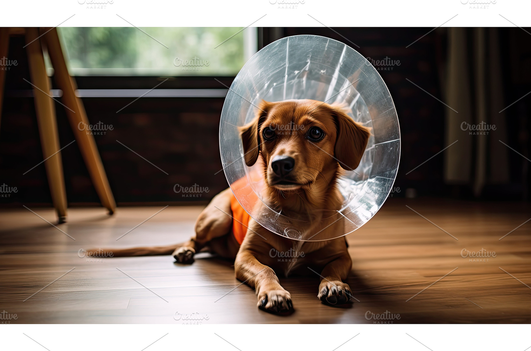 surgery dog cone of shame ai, a Health & Medical Photo by pikepicture