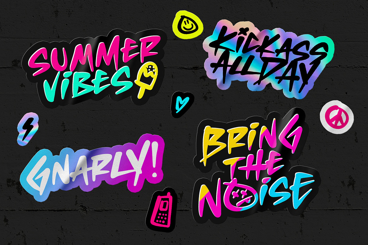 Neo-Retro Font + Extras, a Font by Sam Parrett (Photo 3 of 11)