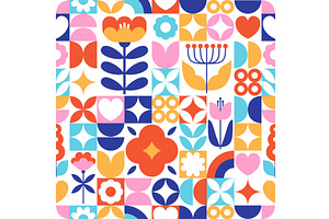 Colorful flowers seamless pattern, an Object Illustration by YummyBuum