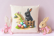 Cute Black Easter Bunny Clipart, a Seasonal Illustration by RobertsArt (Thumbnail 6 of 7)