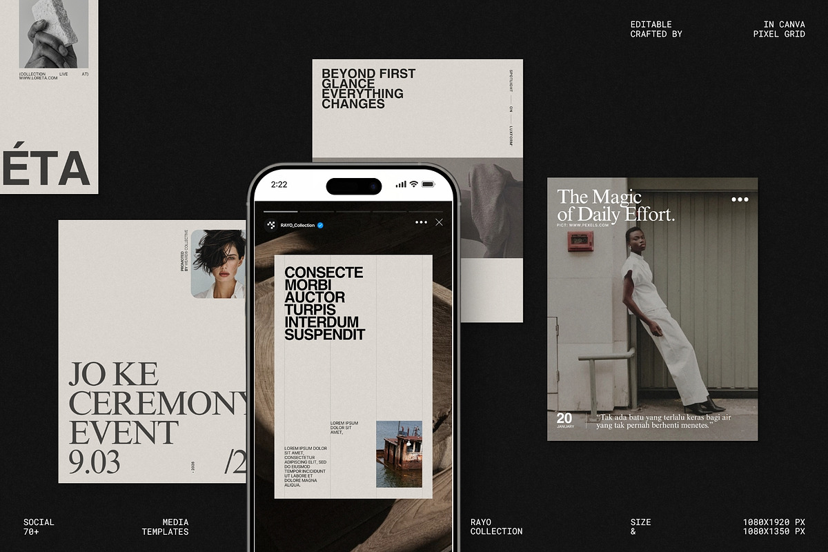 RAYO | Instagram Post & Story (II), a Social Media Template by Pixel Grid (Photo 1 of 10)