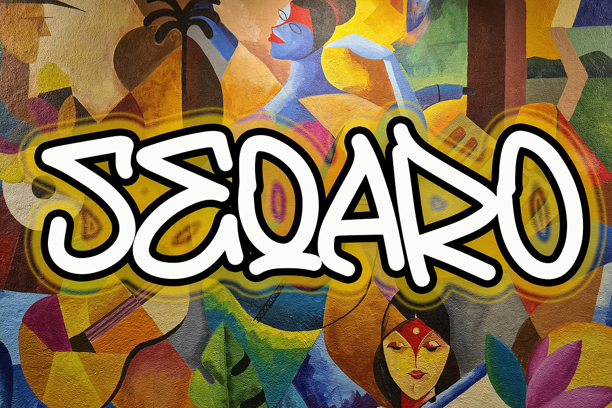 SEQARO Boldline Graffiti Font, a Handwritten Font by NTC Graphic (Photo 1 of 9)