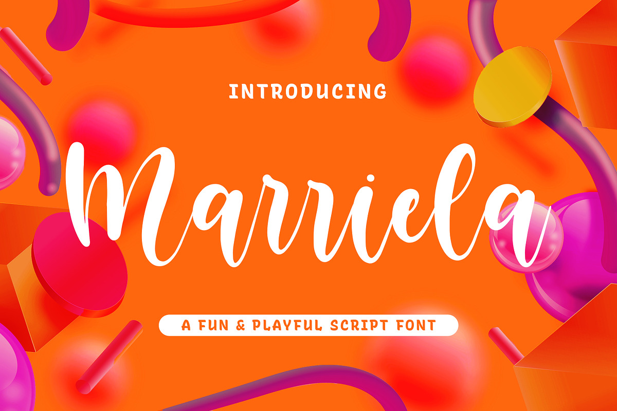 Marriela - A Fun & Playful Script, a Script Font by Almarkhatype (Photo 1 of 10)