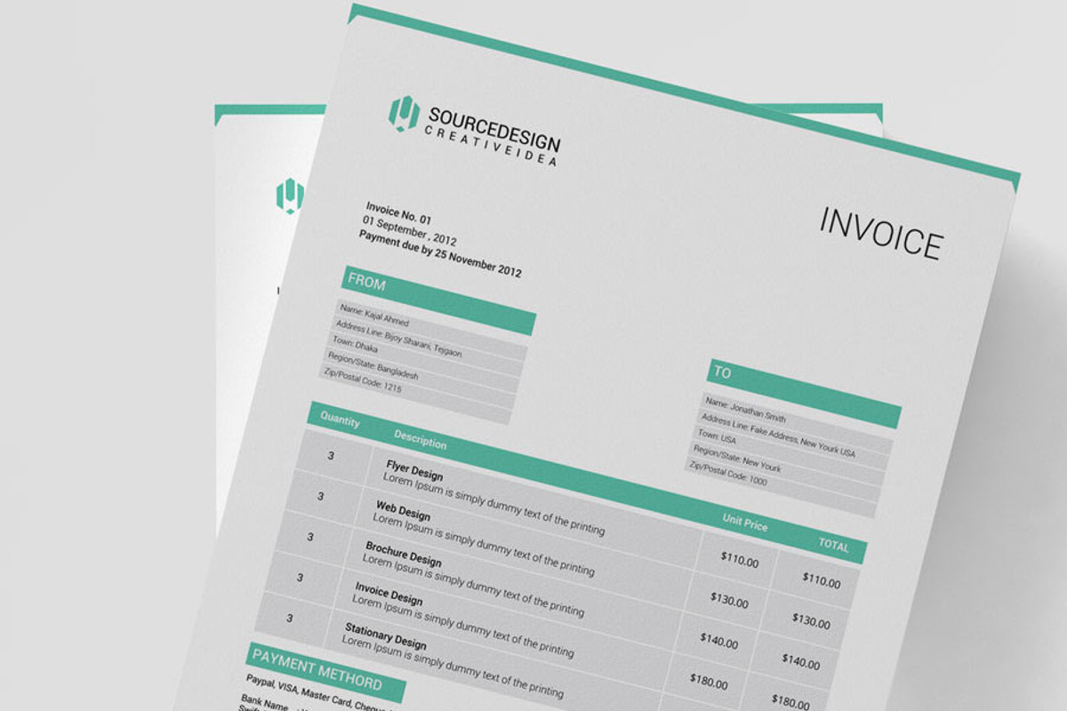 Corporate Invoice, a Stationery Template by thedesignsource (Photo 3 of 3)