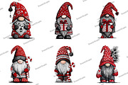 Christmas Gnome Embroidery Design, an Illustration by DreamArtGraphic (Thumbnail 4 of 4)