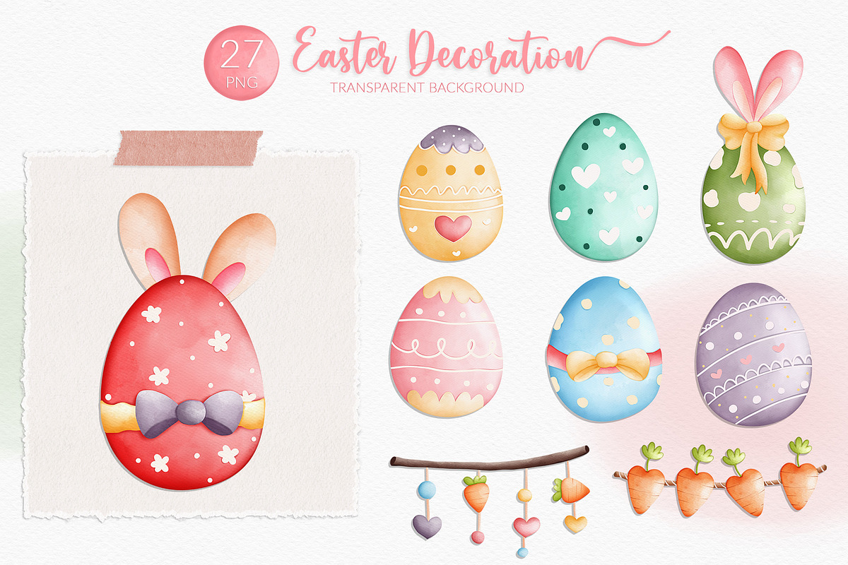 Watercolor Easter Bunny Gnome Bundle, a Decorative Illustration by Apixsala (Photo 3 of 7)