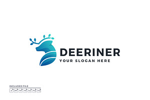Deer Gradient Colorful Logo Vector, a Branding & Logo Template by yuanesei
