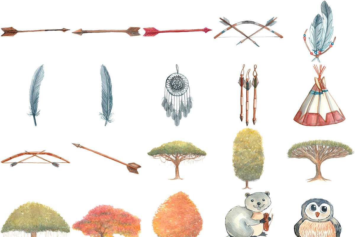 101 TRIBAL NATIVE AMERICAN CLIPART, an Illustration by LilyBoo Clipart (Photo 4 of 6)