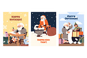 Santa Claus set + Christmas cards, a Seasonal Illustration by PaperTrident (Thumbnail 12 of 12)