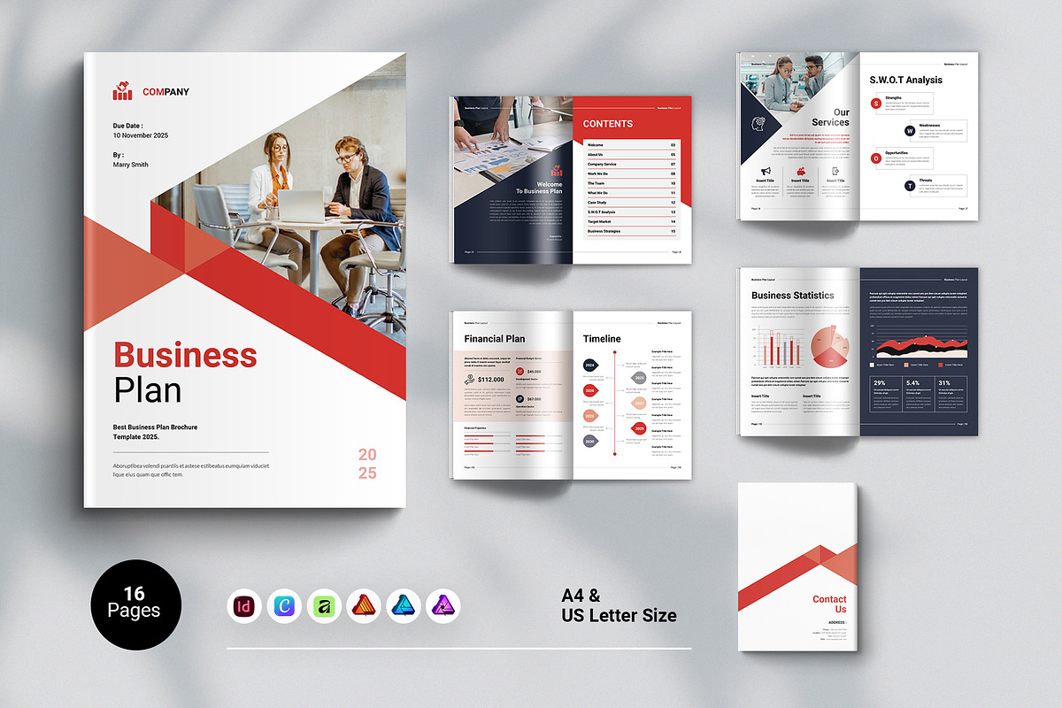 Business Plan Template | Brochure, a Brochure Template by Spark_Creative (Photo 1 of 12)
