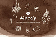 Moody Fall Watercolor & Doodles, an Object Graphic by divanovskaya_nv (Thumbnail 1 of 19)