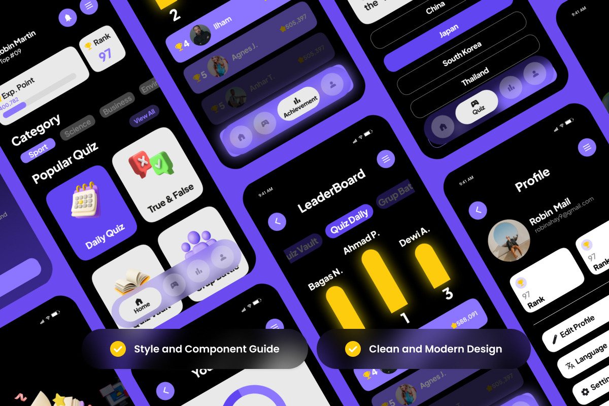 QPoint – Exam Learning App UI Kit, an App Template by productype1 (Photo 4 of 5)