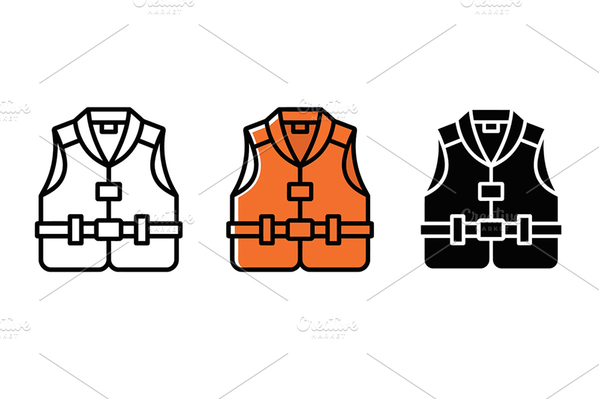 Life Jacket Vector Icon Set, an Object Graphic by Artonix (Photo 2 of 3)
