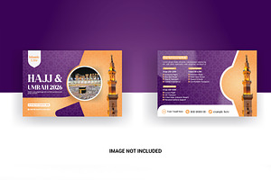 hajj umrah 2026 postcard template