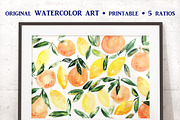 Watercolor orange-lemon art/pattern, a Pattern Graphic by Katerina Tova (Thumbnail 3 of 3)