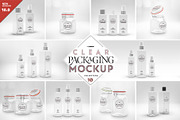 10 Clear Container Packaging Mockups, a Cups & Container Mockup by INCDesign (Thumbnail 1 of 20)