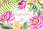 Floral Charm Botanical Watercolor, a Decorative Illustration by SashaKondr (Thumbnail 1 of 16)