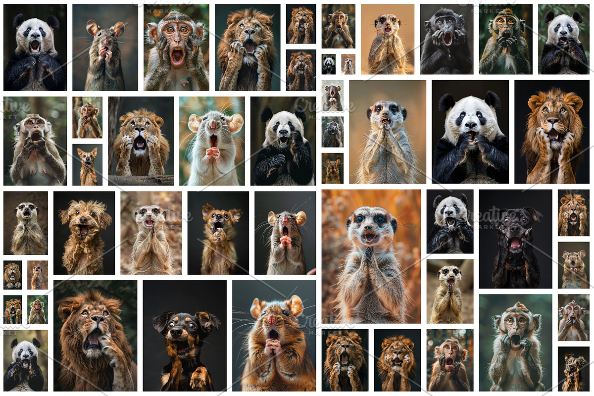 236 surprised animals, an Animal Photo by Handmadefont (Photo 3 of 241)
