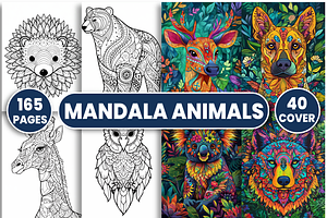 Mandala Animals Coloring Pages, an Animal Illustration by Design Station