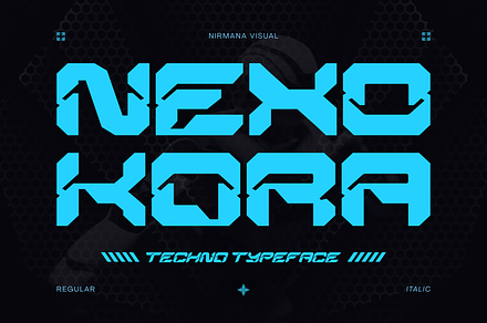 Nexokora Techno - Logo Font, a Sans Serif Font by Nirmana Visual