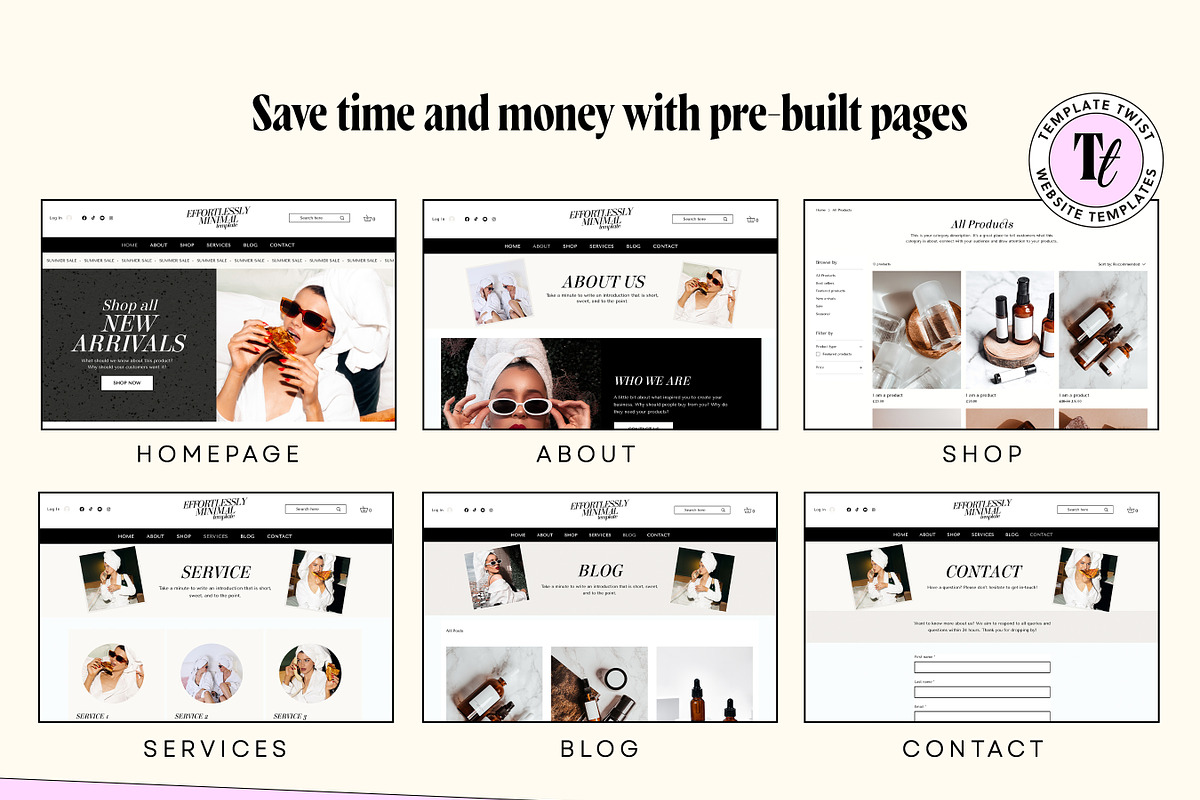 Minimal Ecommerce Website Template, a Wix Template by Template Twist Shop (Photo 6 of 10)