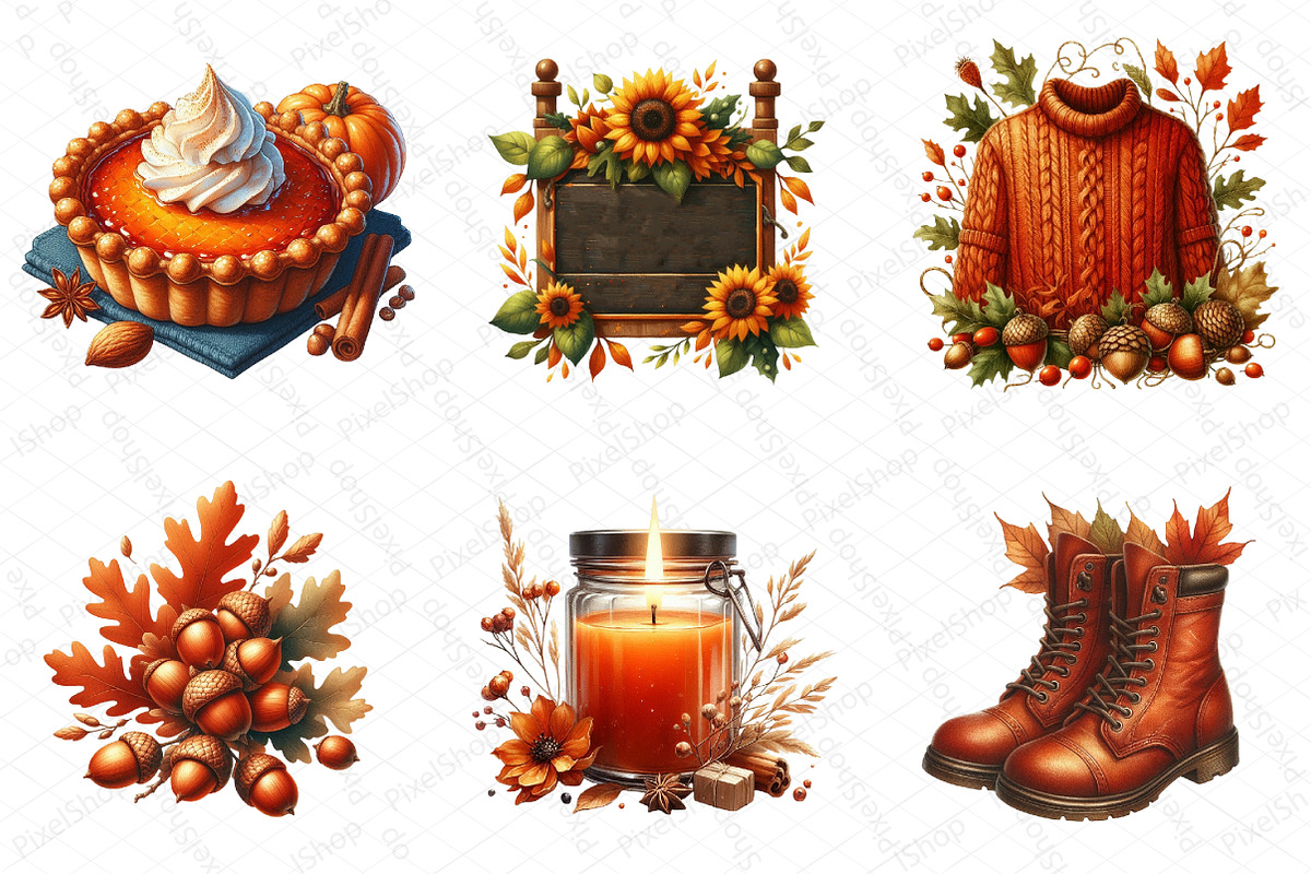 Burnt Orange Autumn Sublimation Clip, an Illustration by DreamPrint404 (Photo 3 of 6)