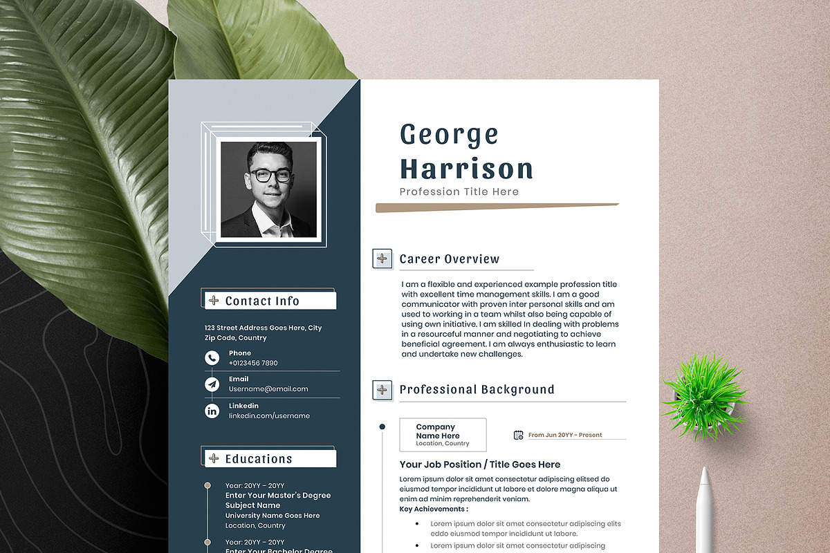 Resume Cv Template Word Apple Pages, a Resume Template by Tbunny (Photo 5 of 7)