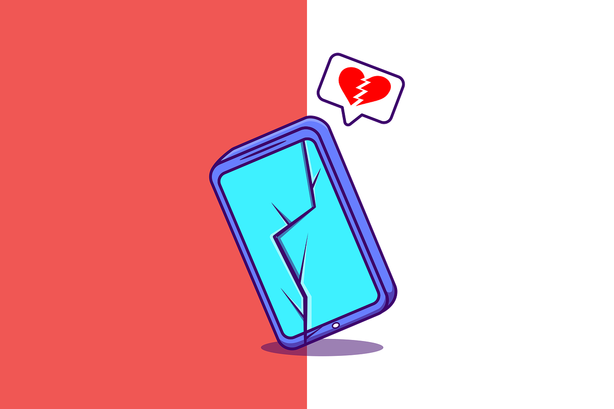 Cracked Phone Cartoon Vector, a Technology Illustration by Artstorystudio (Photo 2 of 3)