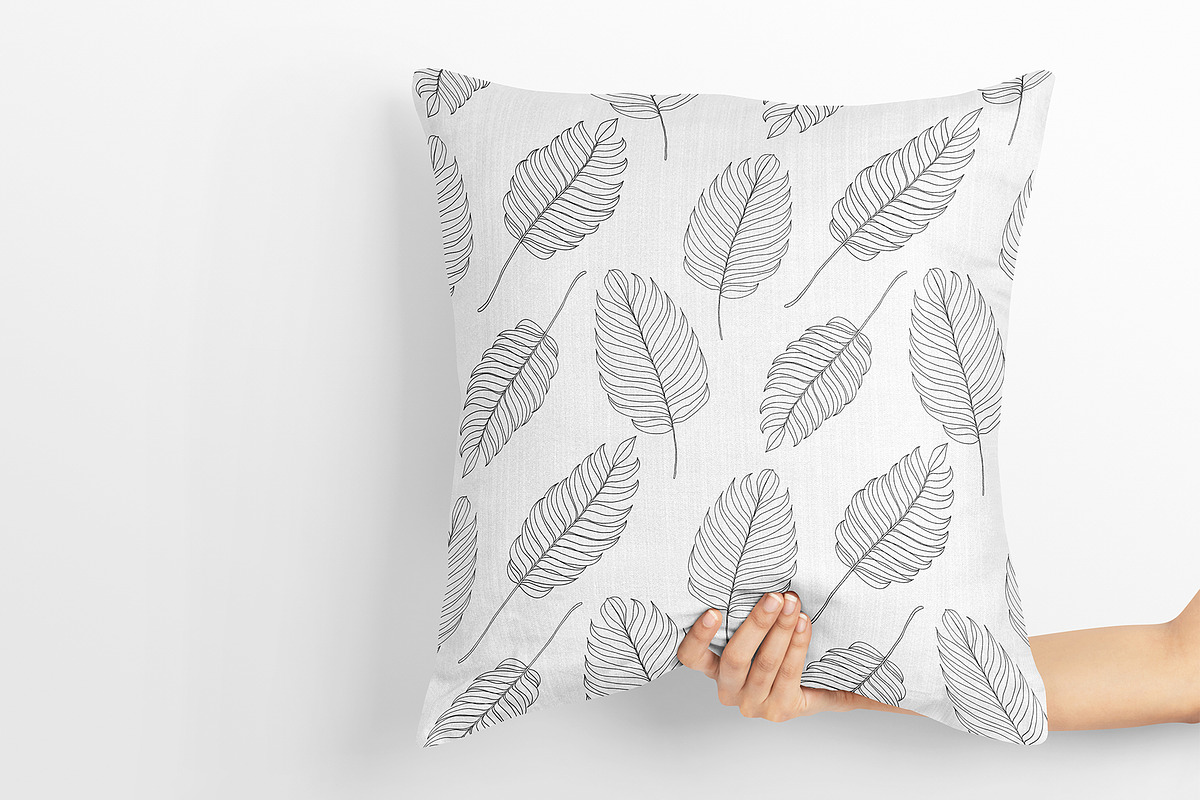 Line Art Tropical Leaves Clipart., an Illustration by ElenKoss (Photo 5 of 13)