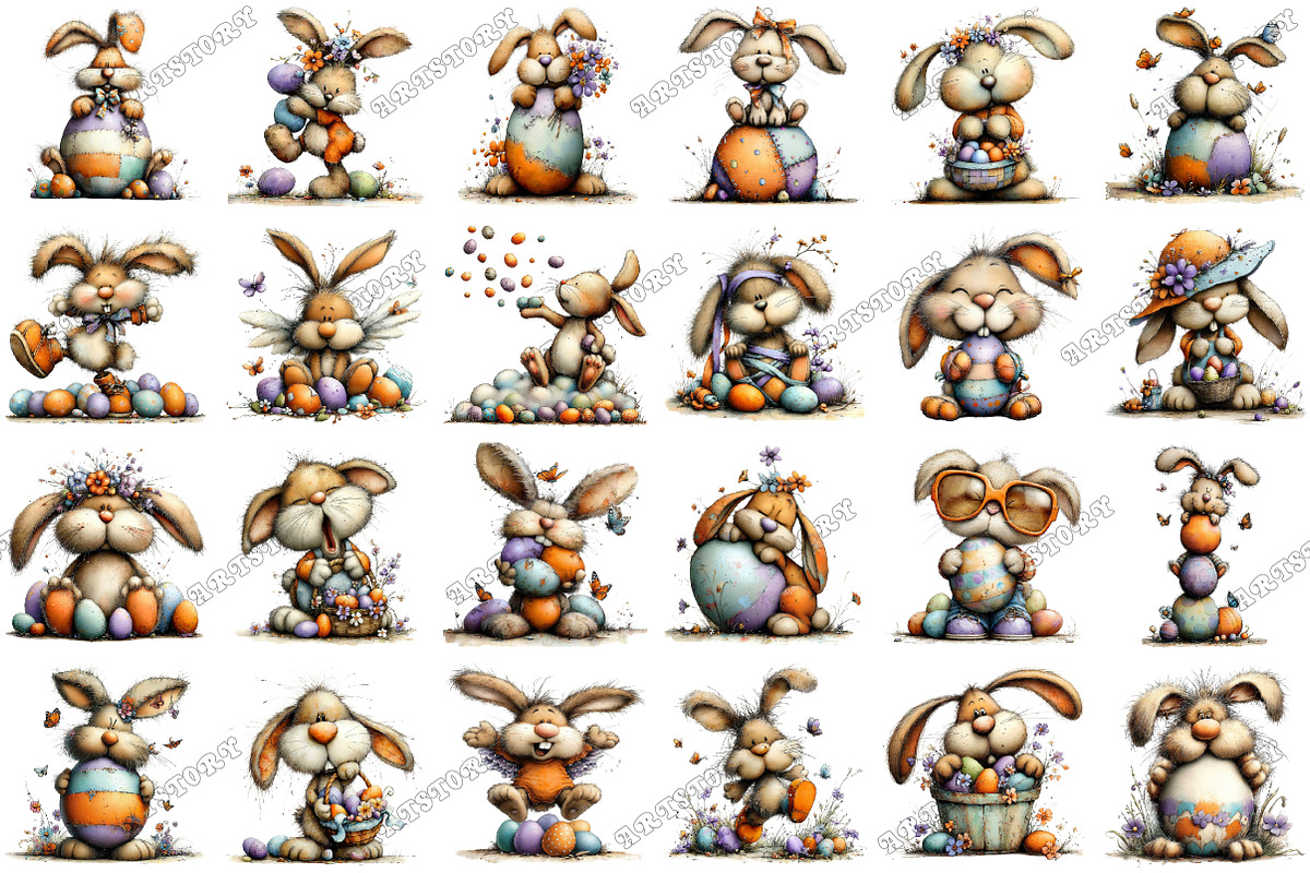 Funny Easter Bunny Clipart Png, an Illustration by designcity5 (Photo 2 of 5)