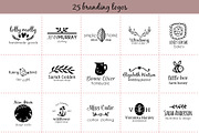 25 premade logo designs, a Branding & Logo Template by Cozy pattern shop (Thumbnail 2 of 7)