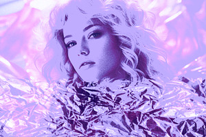 Iridescent Foil Texture Photo Effect, a Brushes & More by studiogstock