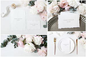 Vintage Peony Wedding Mockups Bundle