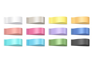 Textile tag labels. Color realistic, an Object Illustration by Frogella