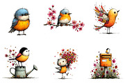 Whimsical Spring Birds Clipart, an Illustration by Dream Creation (Thumbnail 2 of 5)