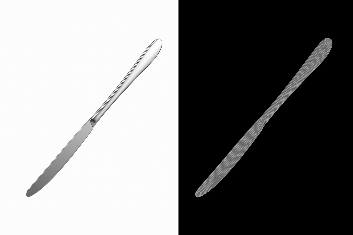 Table Dinner Knife Common Cutlery, an Object 3D Model by VK Studio (Photo 3 of 6)