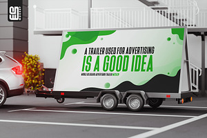 Mobile Billboard Adv Trailer Mockup