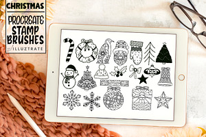 Christmas Procreate Stamp Brush Set