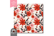 Christmas Floral Seamless Pattern, a Pattern Graphic by KisbyArt (Thumbnail 3 of 3)