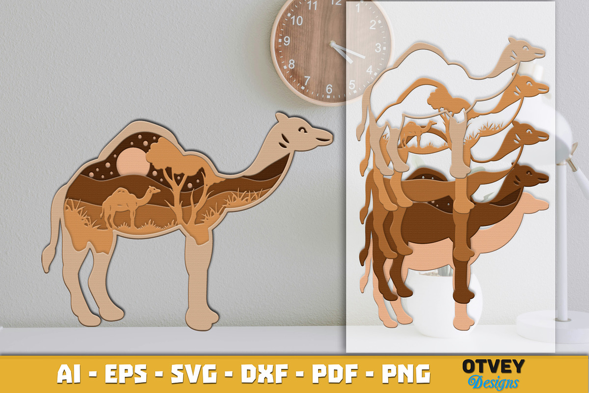 Safari Animal Laser Cut SVG Bundle, an Animal Illustration by OTVEY DESIGN (Photo 9 of 13)