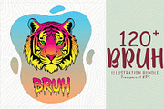 Neon vector illustration tiger head, a Decorative Illustration by Sofia's Fashion (Thumbnail 1 of 4)