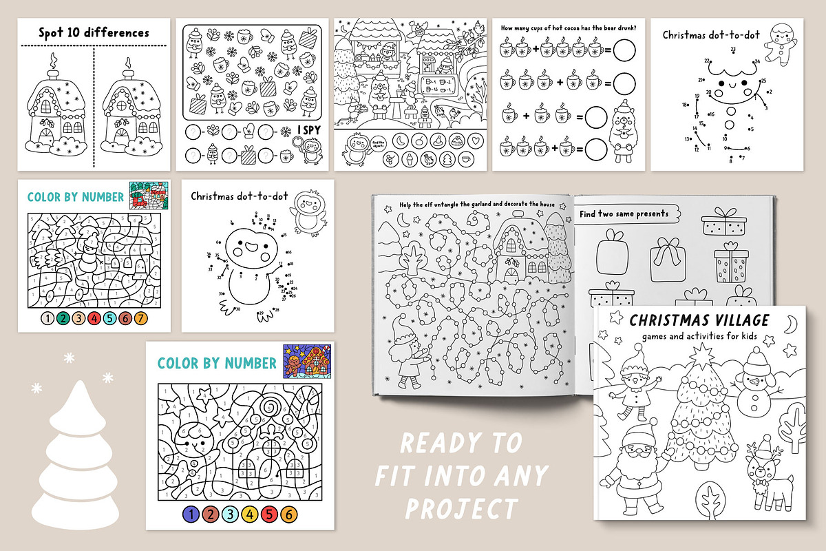 Christmas village coloring games, an Education Illustration by Lexi Claus (Photo 12 of 15)