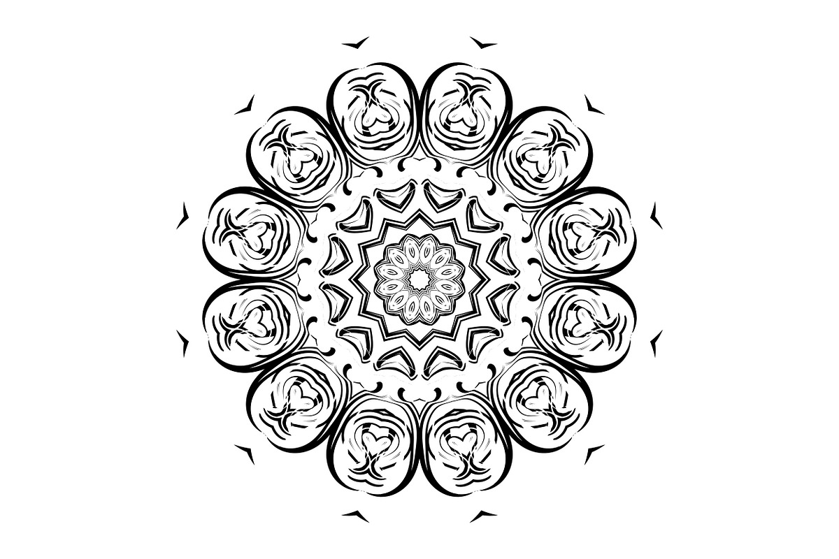Black and White Mandala Patterns Set, a Decorative Illustration by NJ Himel (Photo 43 of 101)