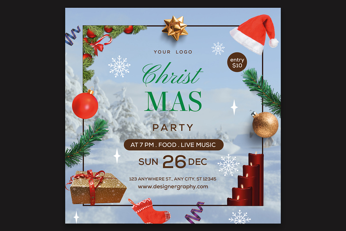 Christmas Party Flyer, a Flyer Template by designerzDukan (Photo 2 of 2)