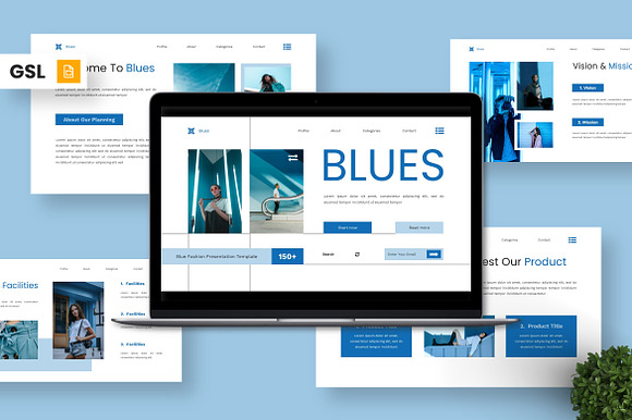 Blues - Blue Fashion Google Slide preview 7