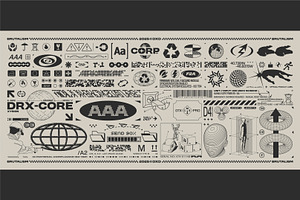 BRUTALISM TECH GRAPHIC SET, an Object Graphic by BonkiStudio